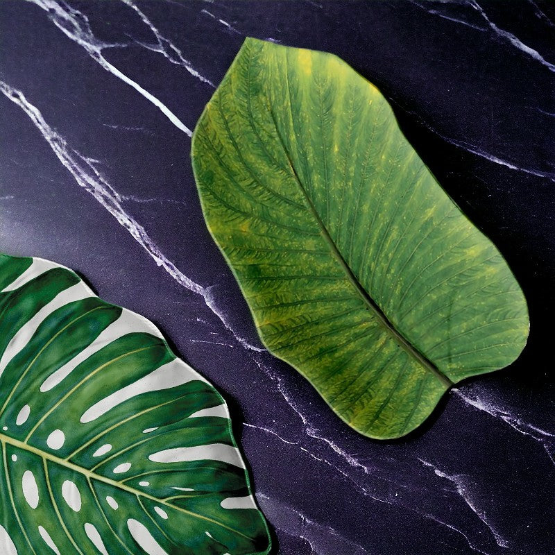 Amazon Floral Melamine Leaf Green Platter
