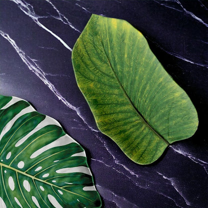 Amazon Floral Melamine Leaf Green Platter