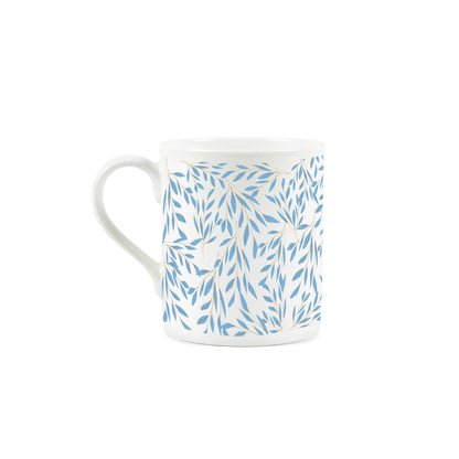 Blue Leaves Pattern Small Mug