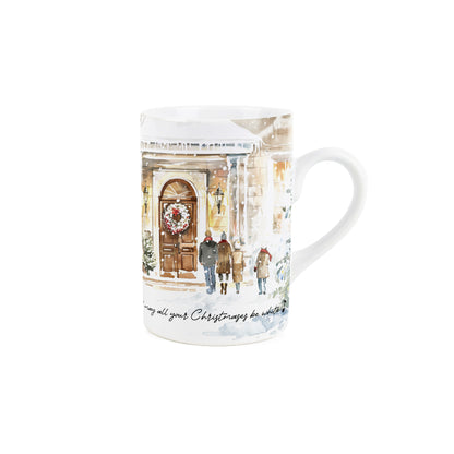 Christmas Illustration Music Scene Ceramic Mug