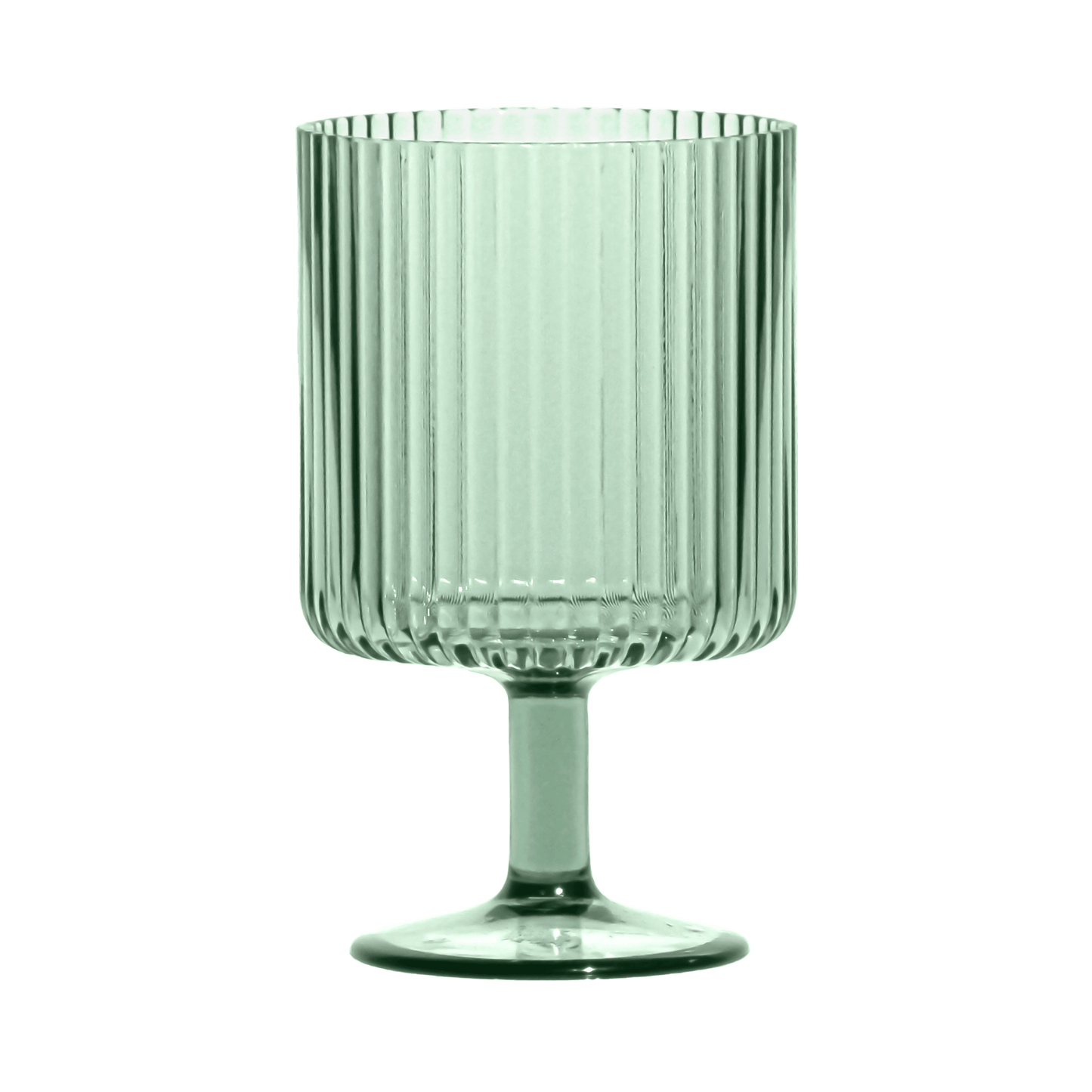 Mesa Sage Green Acrylic Plastic Ribbed Drinking Goblets