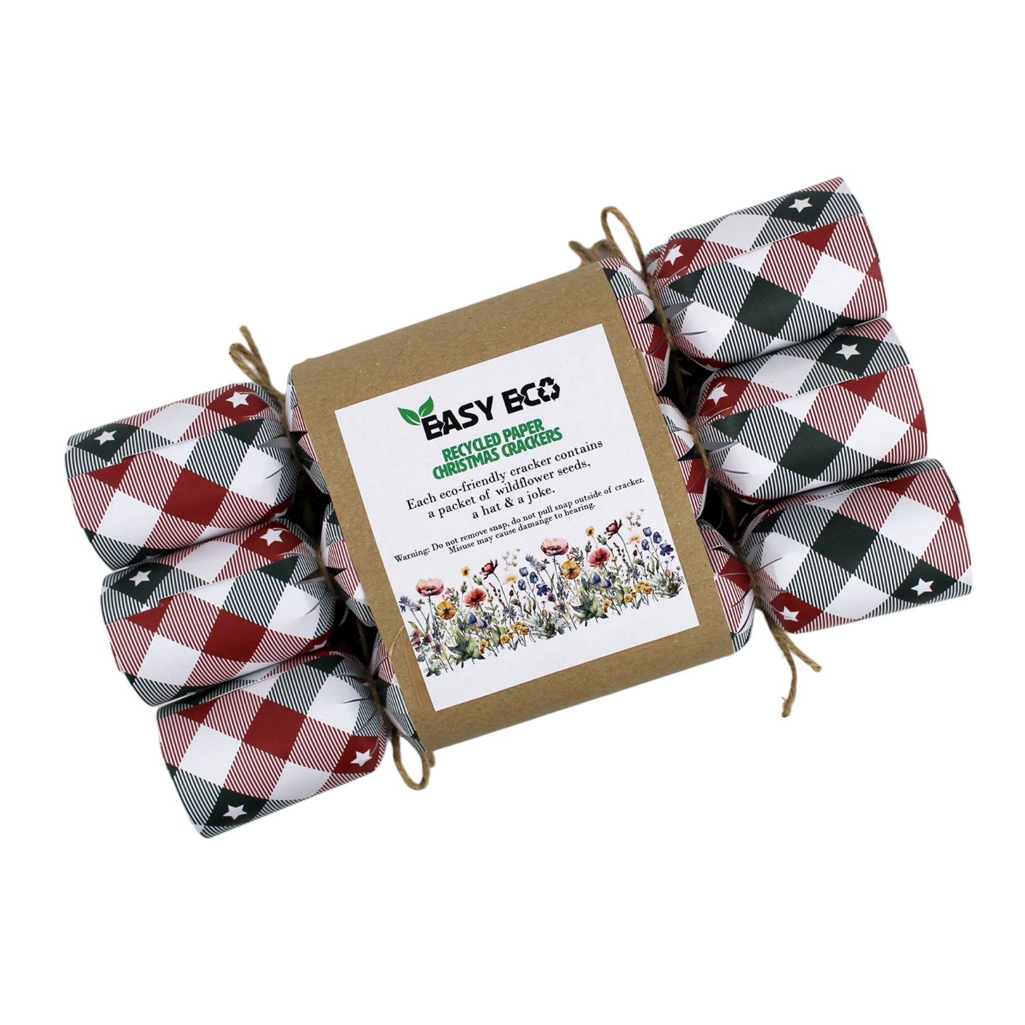 Tartan Stars Easy Eco Christmas Crackers