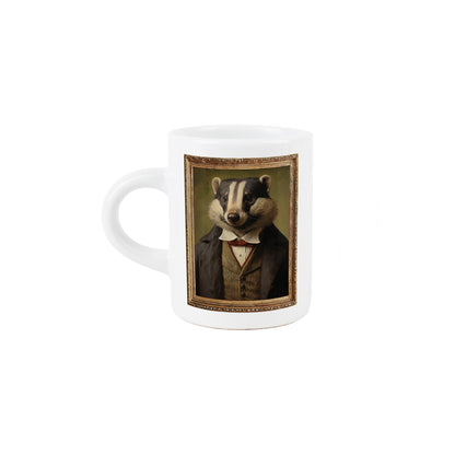 Edwardian Animals Badger Portrait Espresso Mug