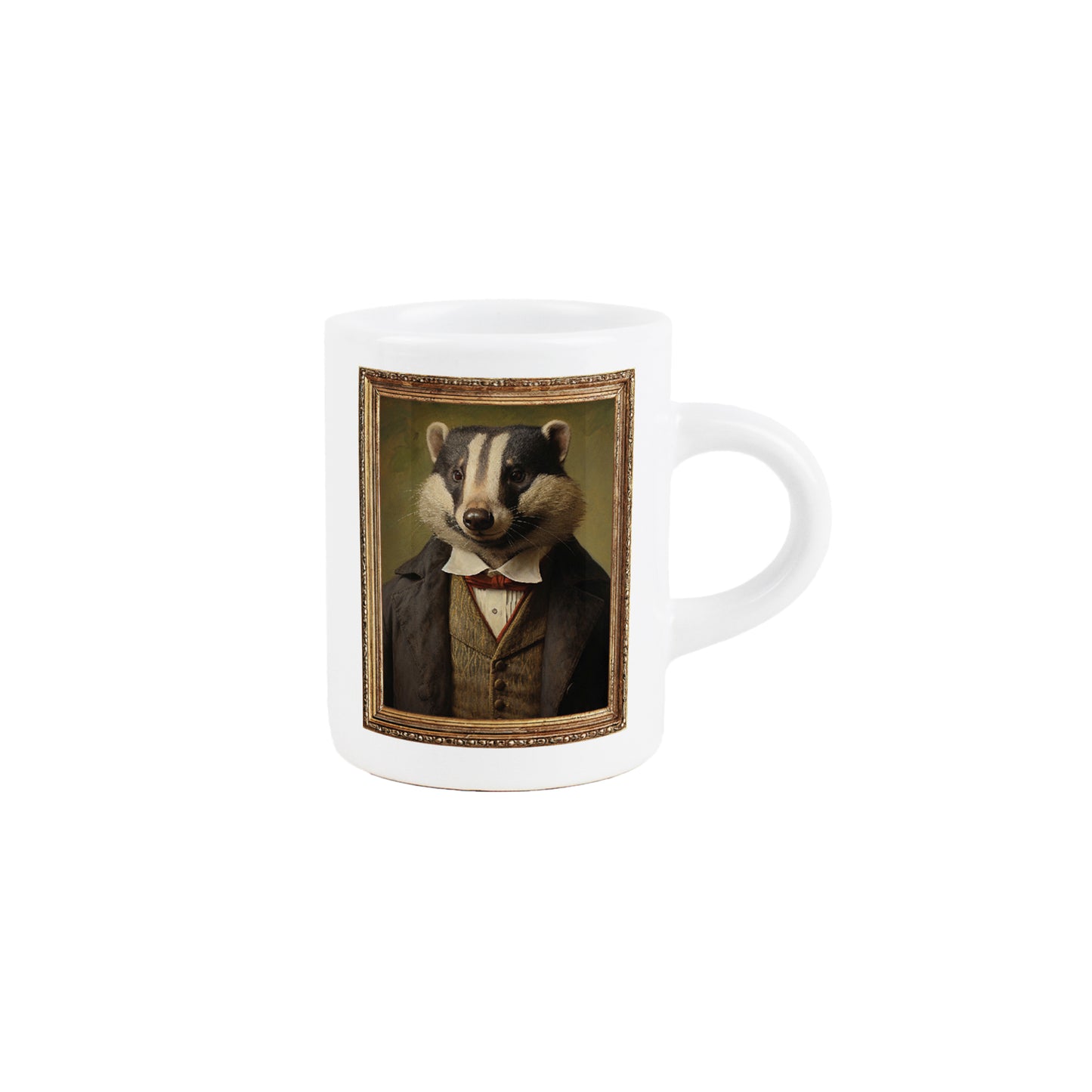 Edwardian Animals Badger Portrait Espresso Mug