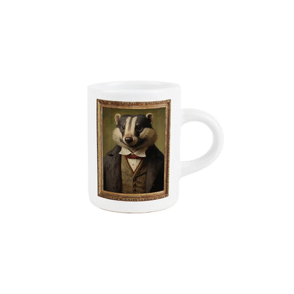 Edwardian Animals Badger Portrait Espresso Mug