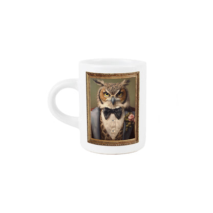 Edwardian Animals Owl Portrait Espresso Mug