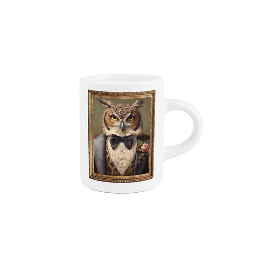 Edwardian Animals Owl Portrait Espresso Mug