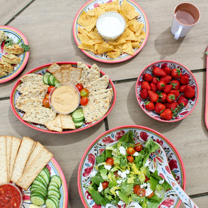 Mediterranean Melamine Round Serving Platter