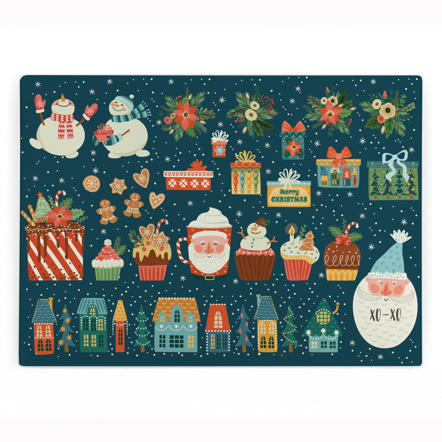 Christmas Mashup Large Smooth Worktop Protector