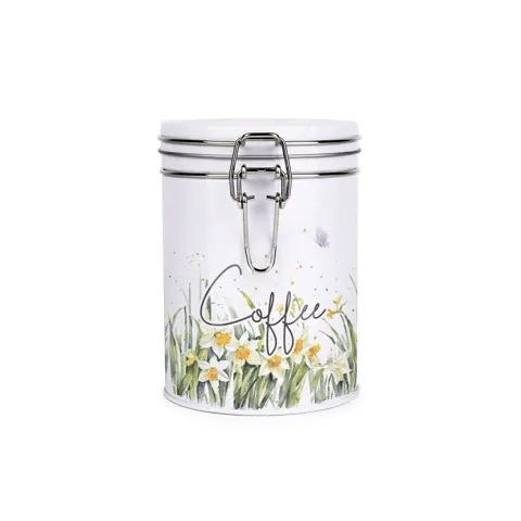 Spring Time Daffodils Metal Clip Lid Canister