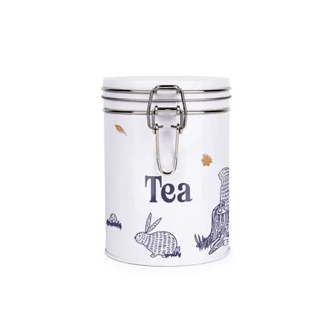 Woodland Rabbits Metal Clip Lid Canister