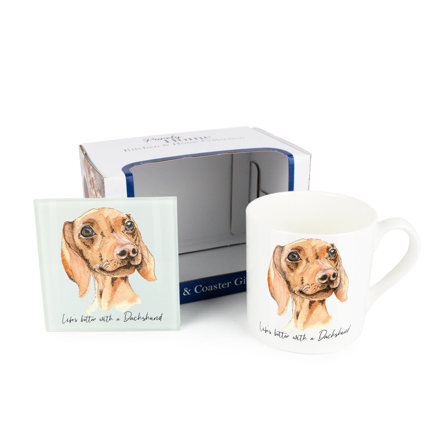 Life's Better with a Dachshund Mug & Coaster Gift Set