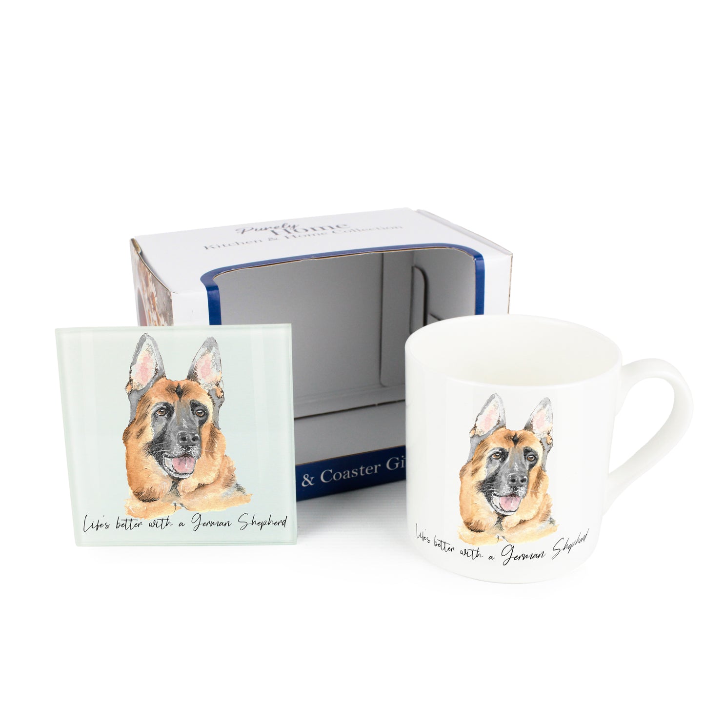Life's Better with a German Shepherd' Mug & Coaster Gift Set