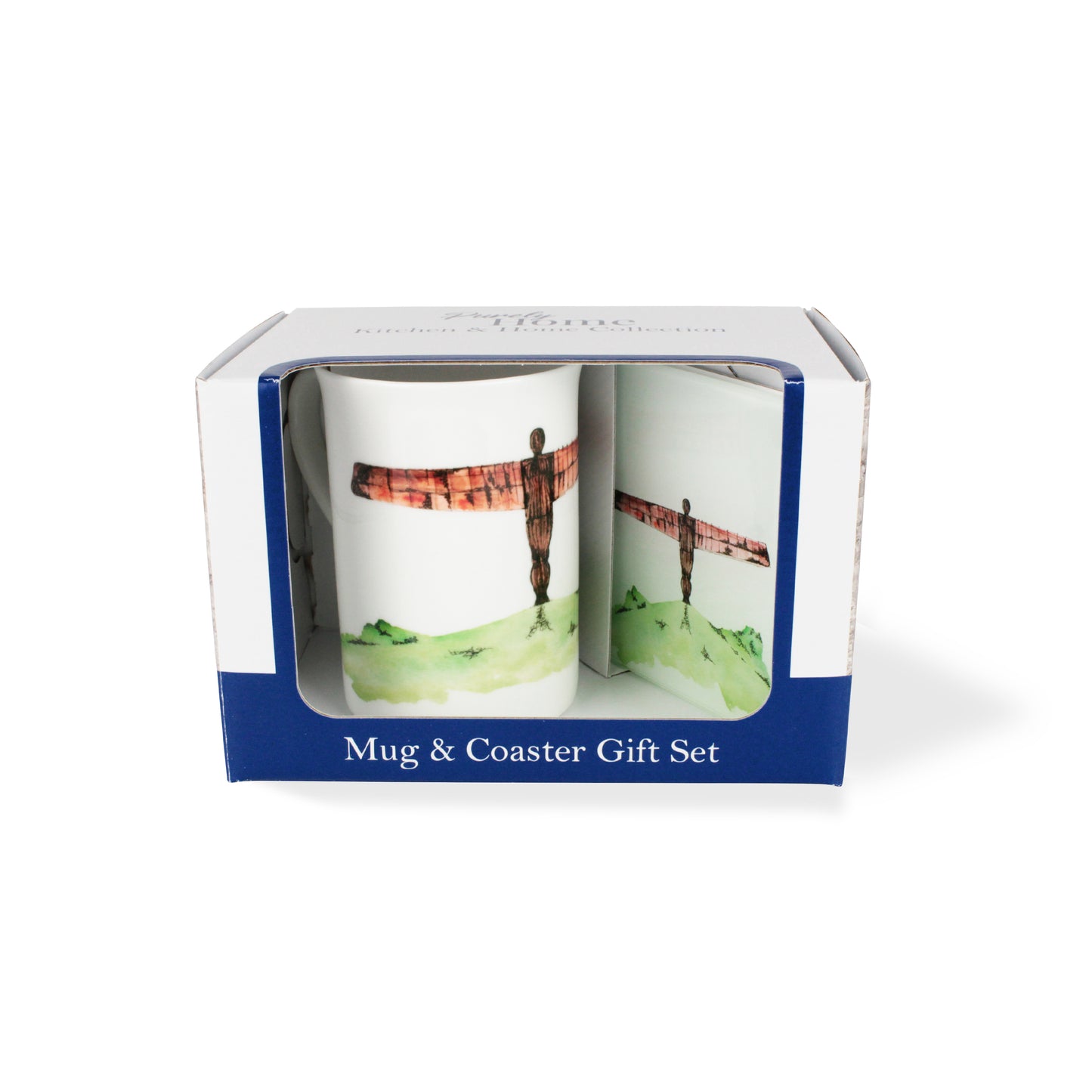 Angel of the North Mug & Coaster Gift Set by Rhiannon Chauncey