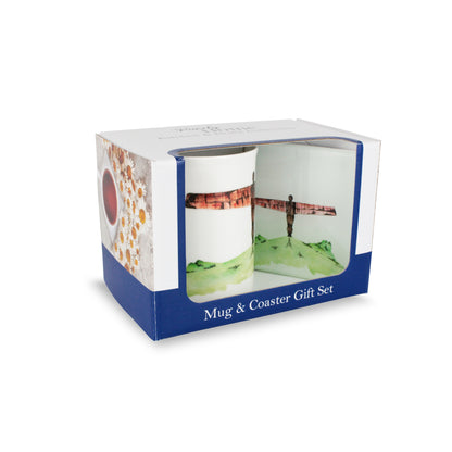Angel of the North Mug & Coaster Gift Set by Rhiannon Chauncey
