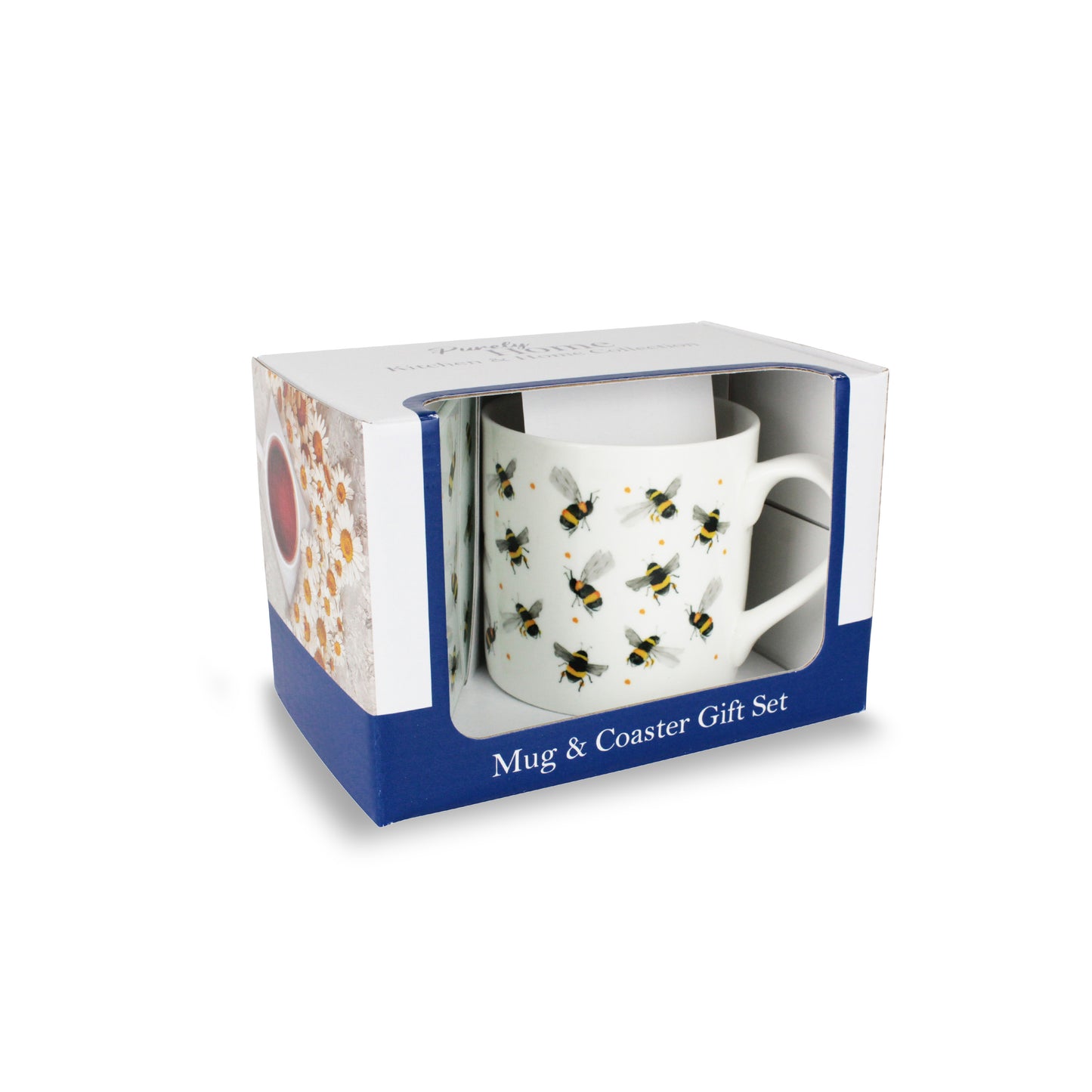 Scattered Bees Mug & Coaster Gift Set by Rhiannon Chauncey