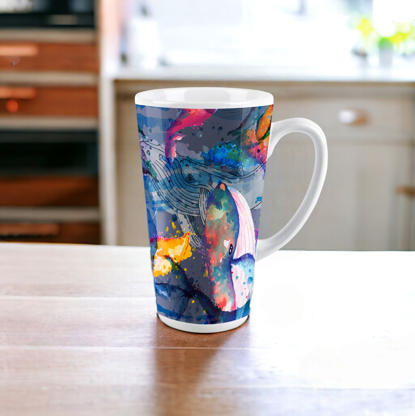 Painted Whales Large Latte Mug