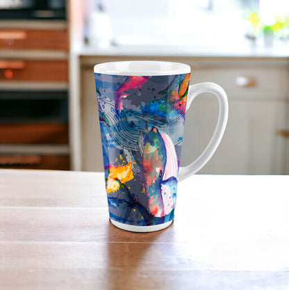 Painted Whales Large Latte Mug