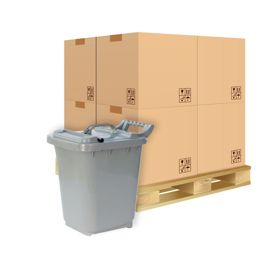 Pallet - 23L Locking Lid Kerbside Caddy - Silver Grey