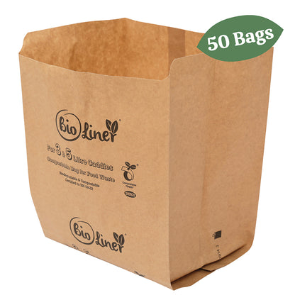 3/5L Paper Compostable Caddy Liners (Small) - Pack of 50