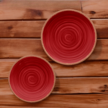 Rustic Swirl Red Melamine Side Plate