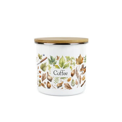 Watercolour Woodlands Medium Enamel Canister