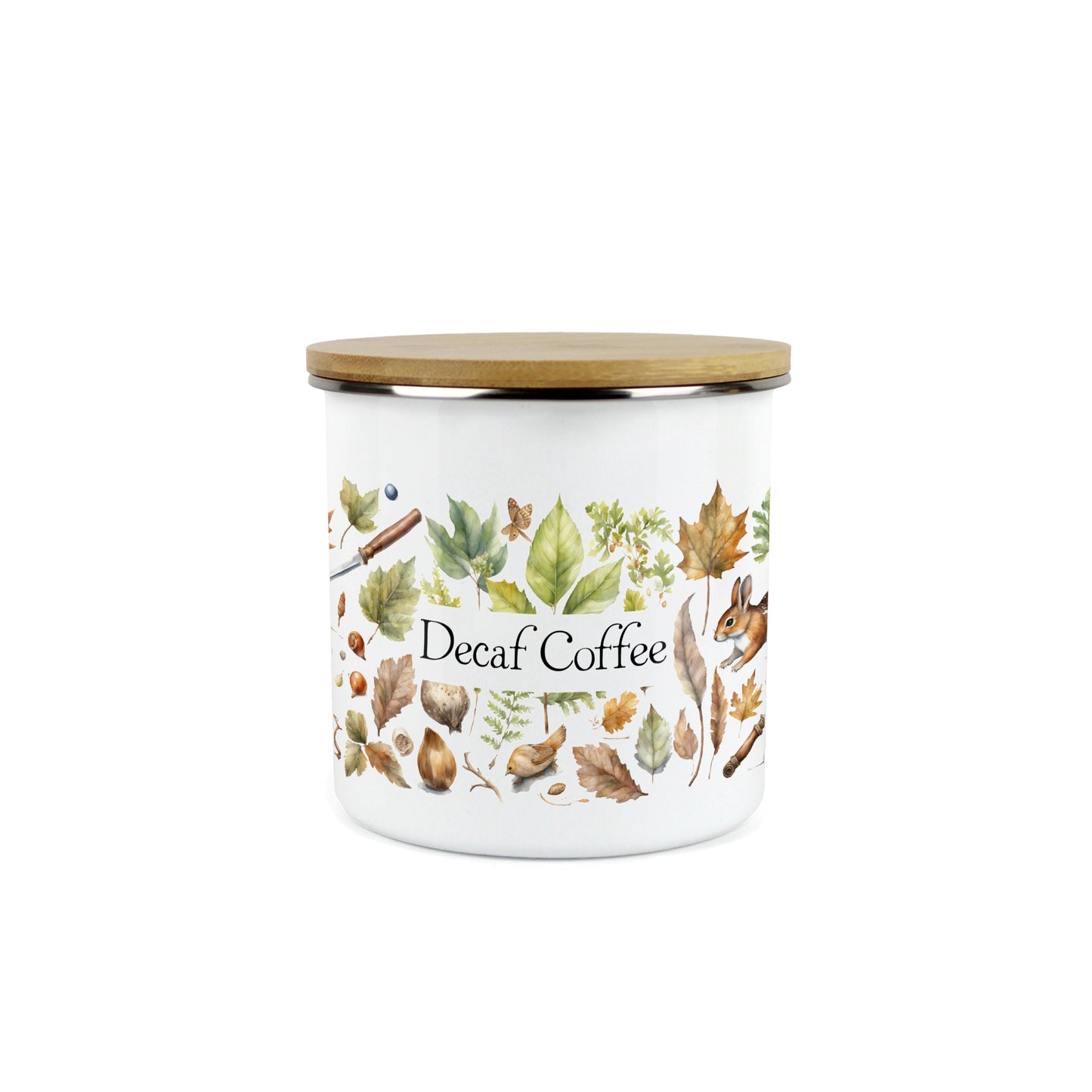 Watercolour Woodlands Medium Enamel Canister