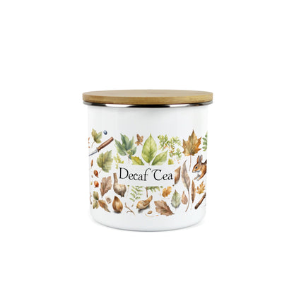 Watercolour Woodlands Medium Enamel Canister