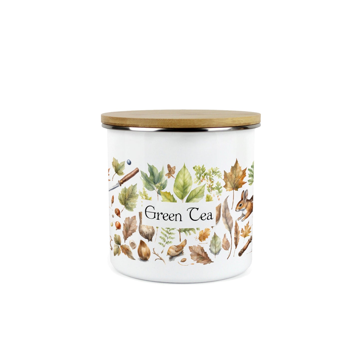 Watercolour Woodlands Medium Enamel Canister
