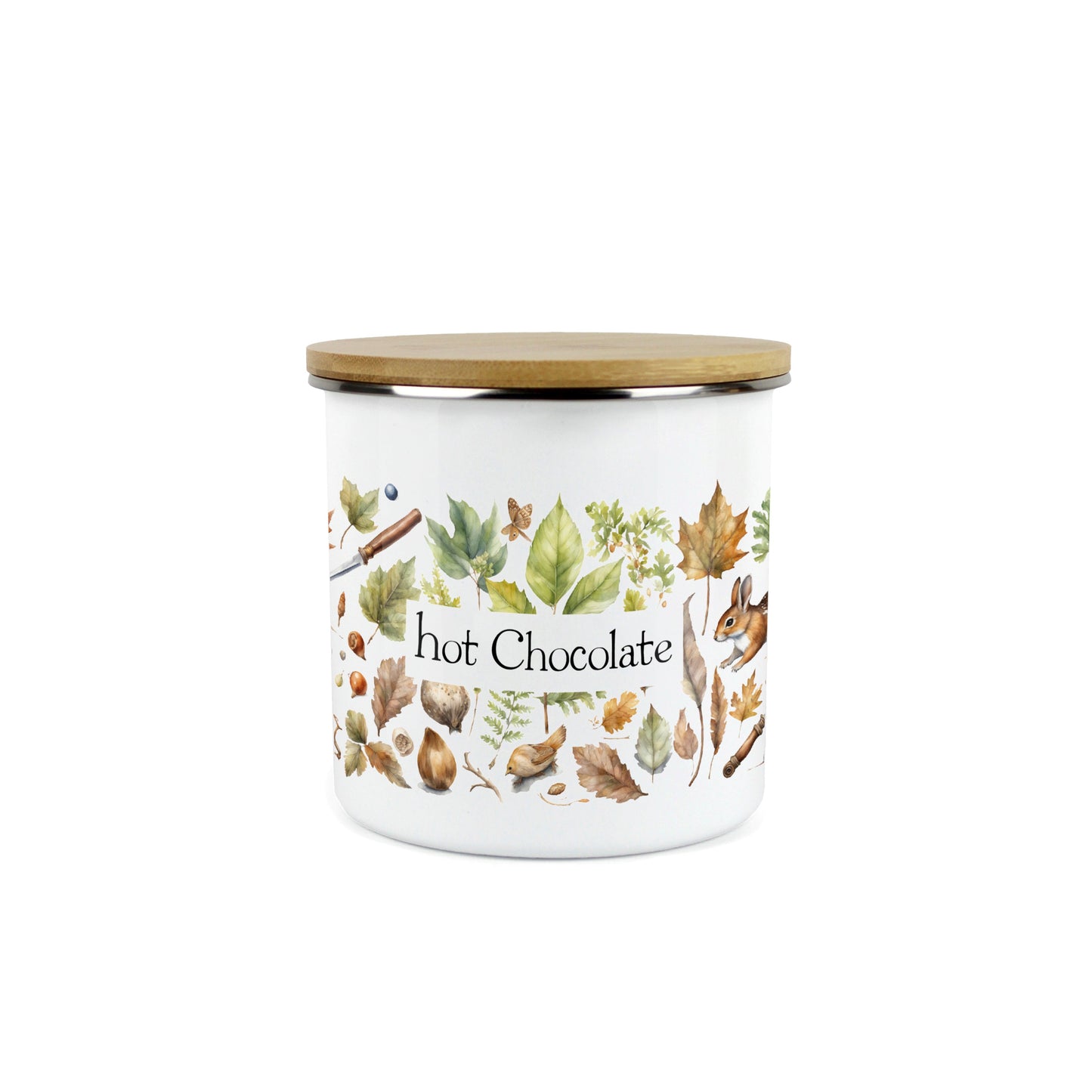 Watercolour Woodlands Medium Enamel Canister