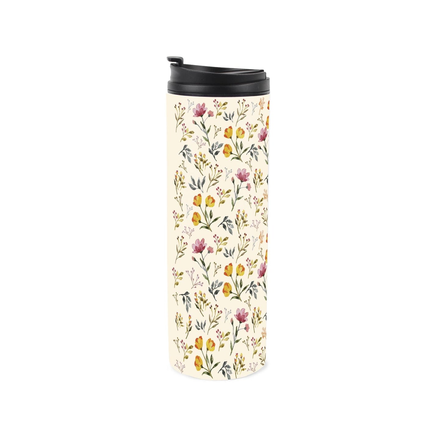 Watercolour Flowers Stainless Steel Travel Flask