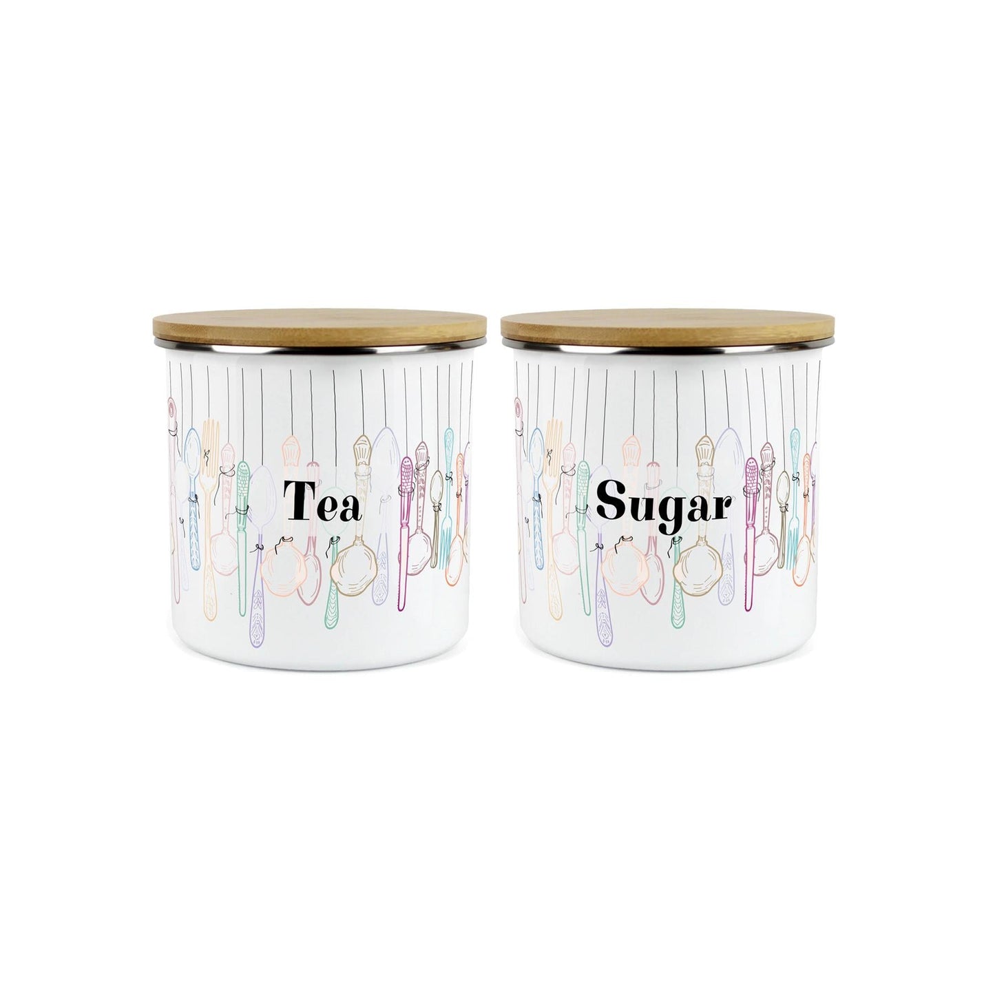PH Canister - Vintage Cutlery - Tea & Sugar  - 2 Canisters