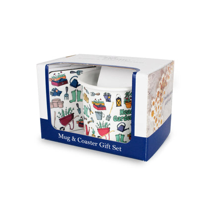 Head Gardener Enamel Mug & Coaster Gift Set
