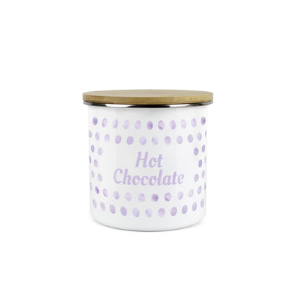 Purely Home Kitchen Polka Dot Lilac Food Storage Canister - Hot Chocolate