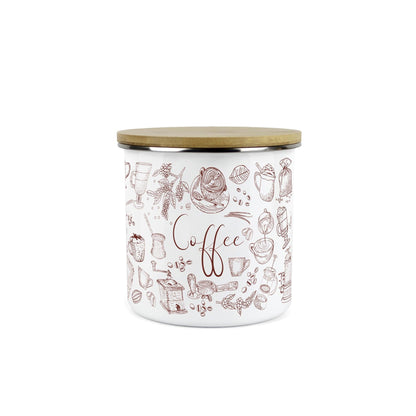 Enamel Rustic Coffee Storage Canister - Kitchen Storage Jar