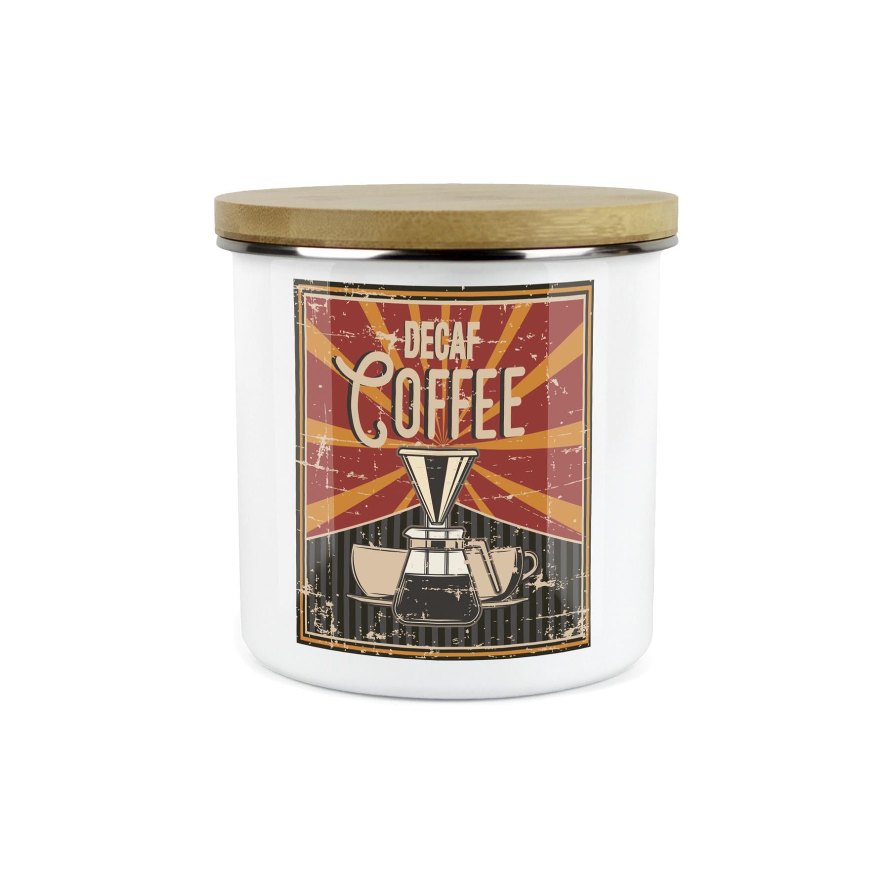 Retro 60s Diner Decaf Coffee Canister - Kitchen Storage Jar