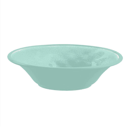 Crackle Turquoise Melamine Low Bowl