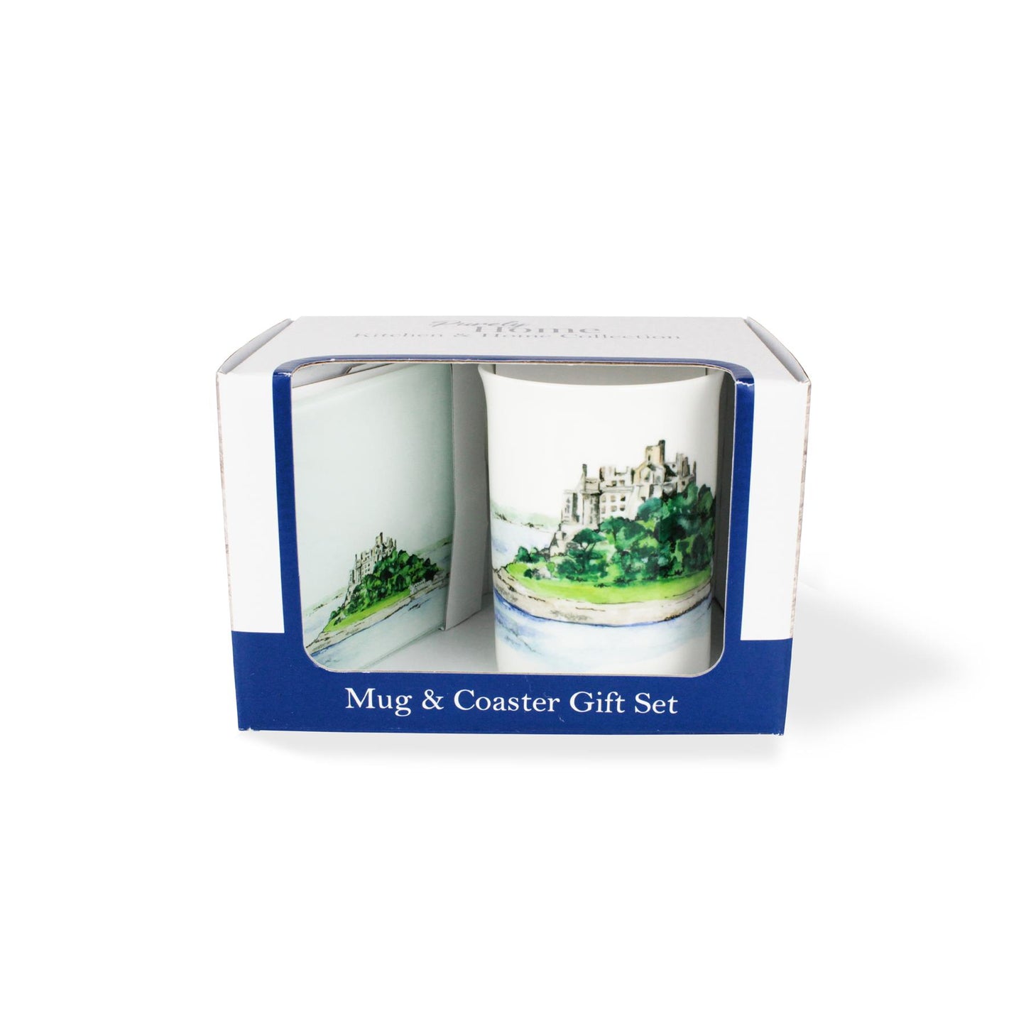 St Michael's Mount Mug & Coaster Gift Set by Rhiannon Chauncey