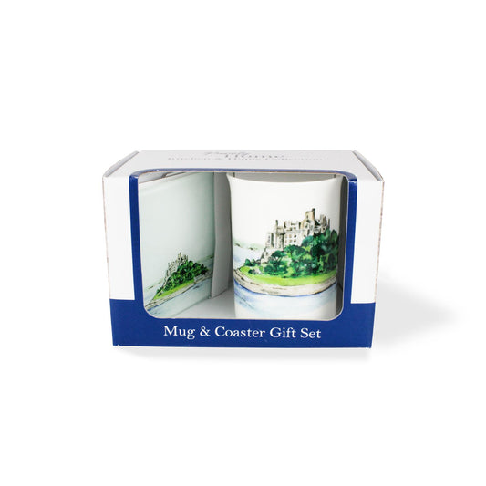 St Michael's Mount Mug & Coaster Gift Set by Rhiannon Chauncey