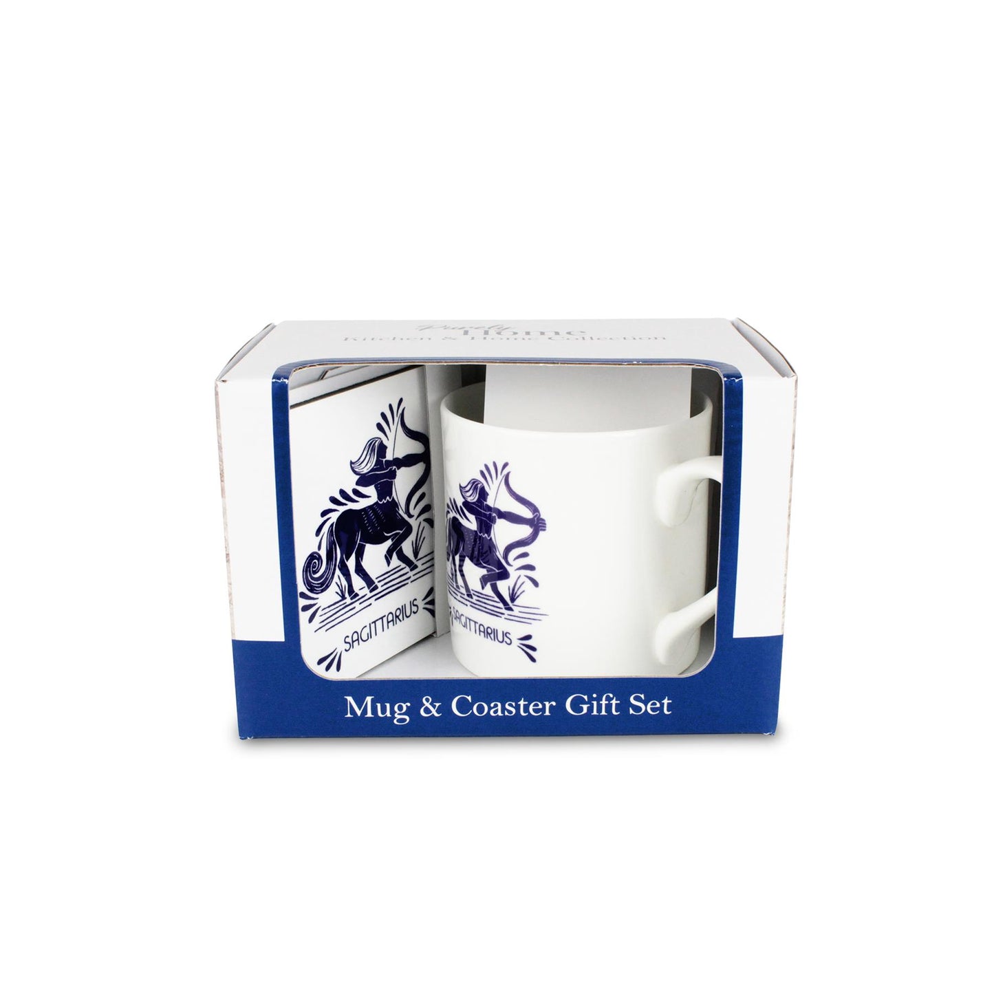 Colourful Star Sign Zodiac Mug & Coaster Gift Set