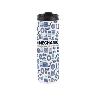 Travel mug featuring mechanic pattern 