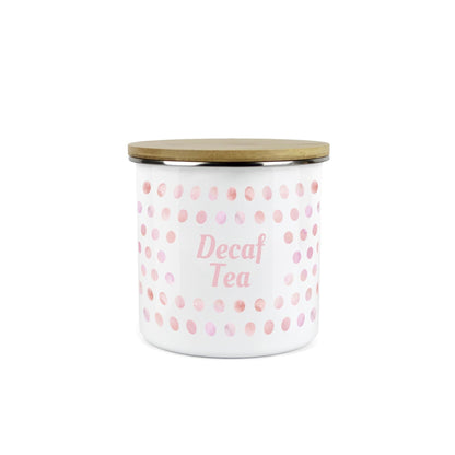 Purely Home Kitchen Polka Dot Pink Food Storage Canister - Decaf Tea