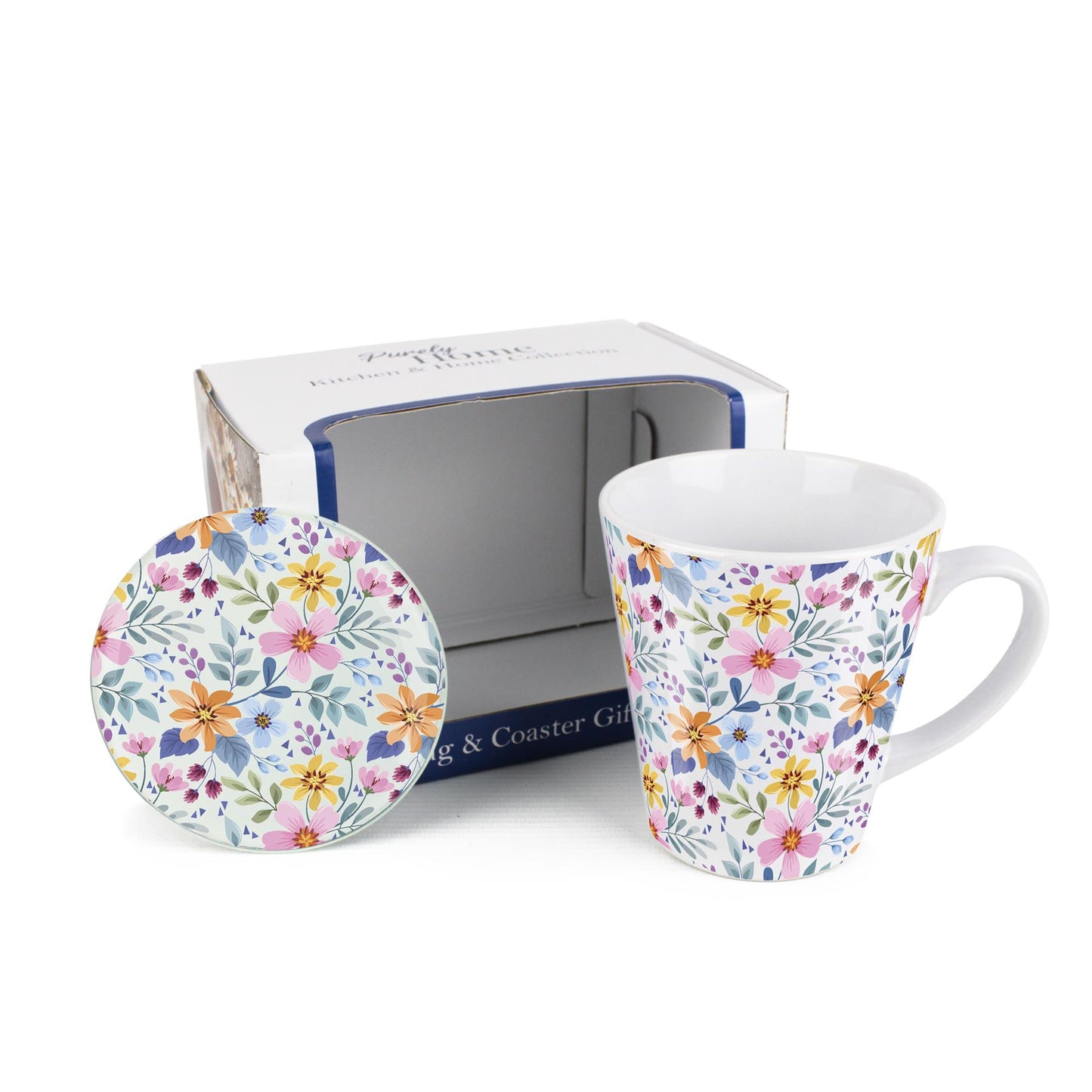 Bright Meadow Latte Mug & Coaster Gift Set