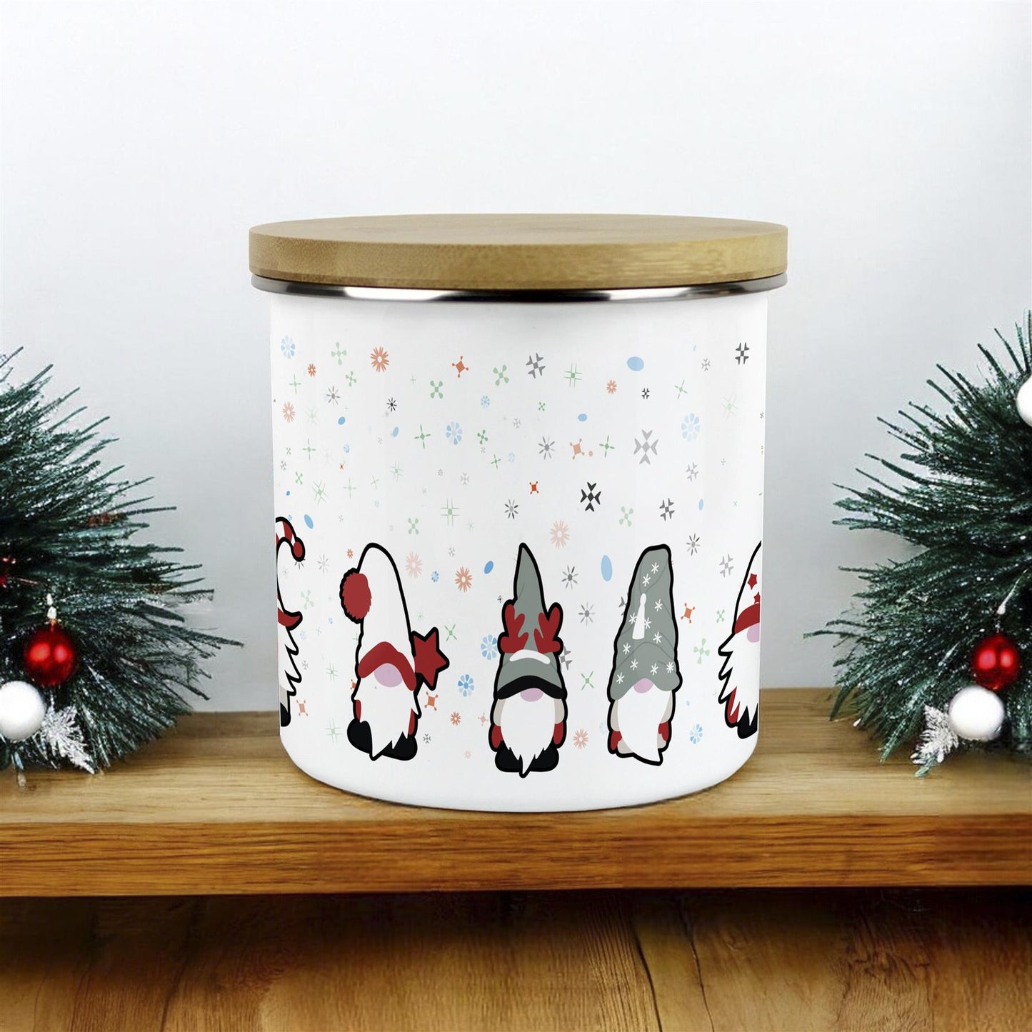 Christmas Gonks Large Enamel Canister