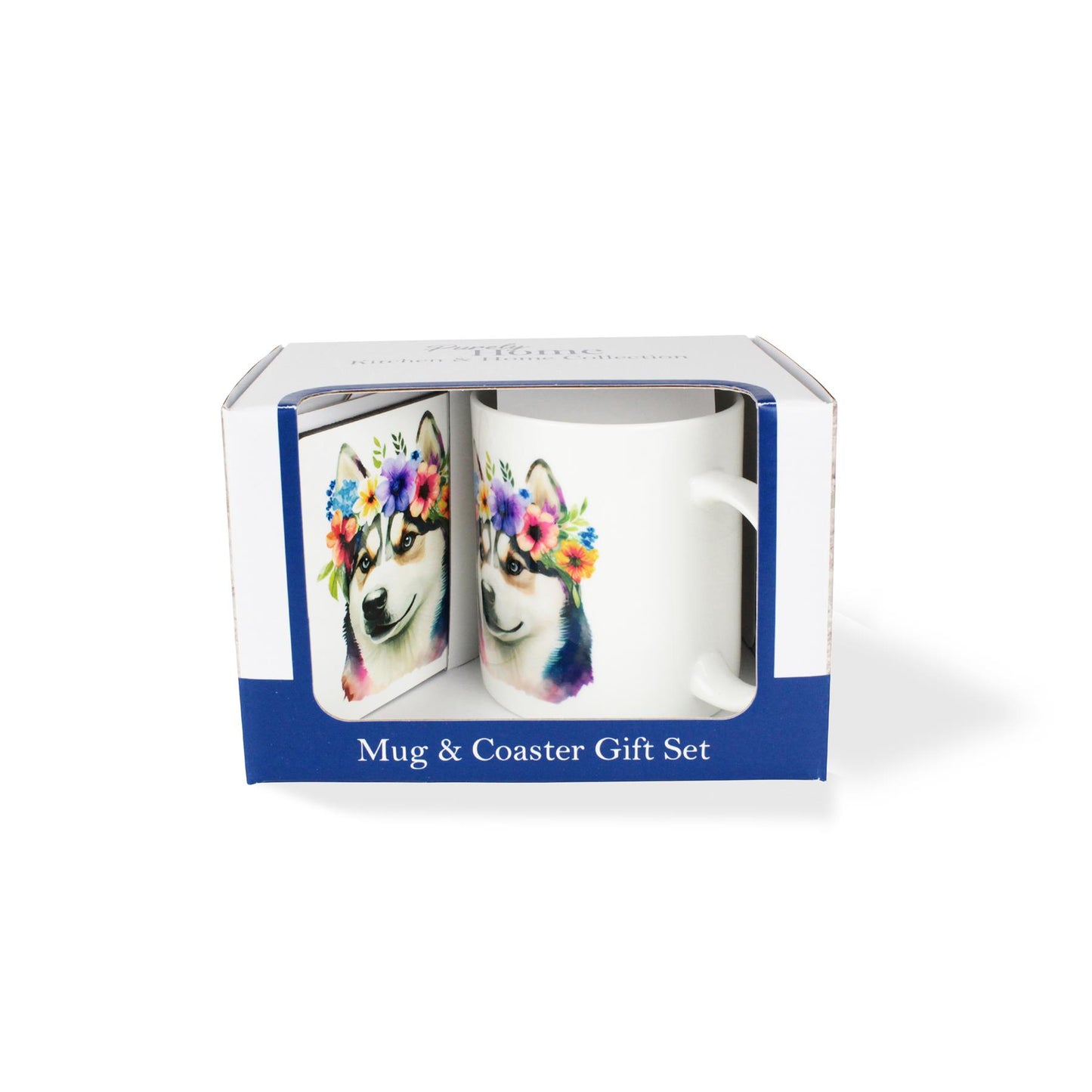 Flower Crown Pets Mug & Coaster Gift Set