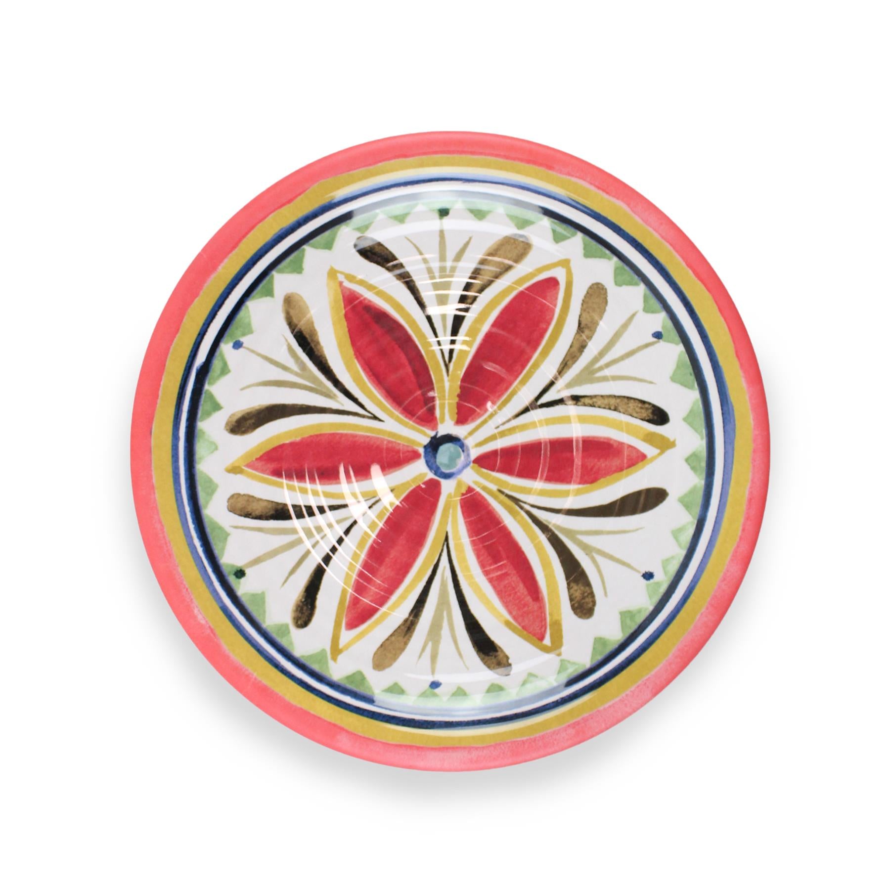 Rustic melamine side plates with nostalgic patterns. Durable, break-resistant, dishwasher-safe. Versatile for any occasion.