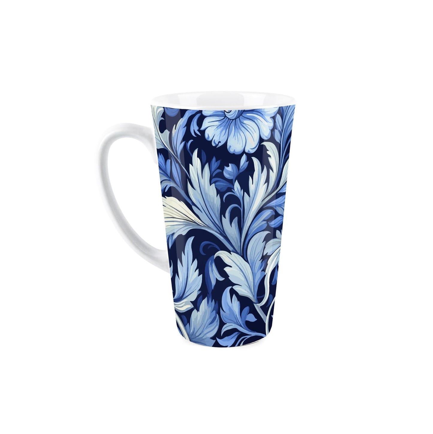Greek Blue Floral Large Latte Mug