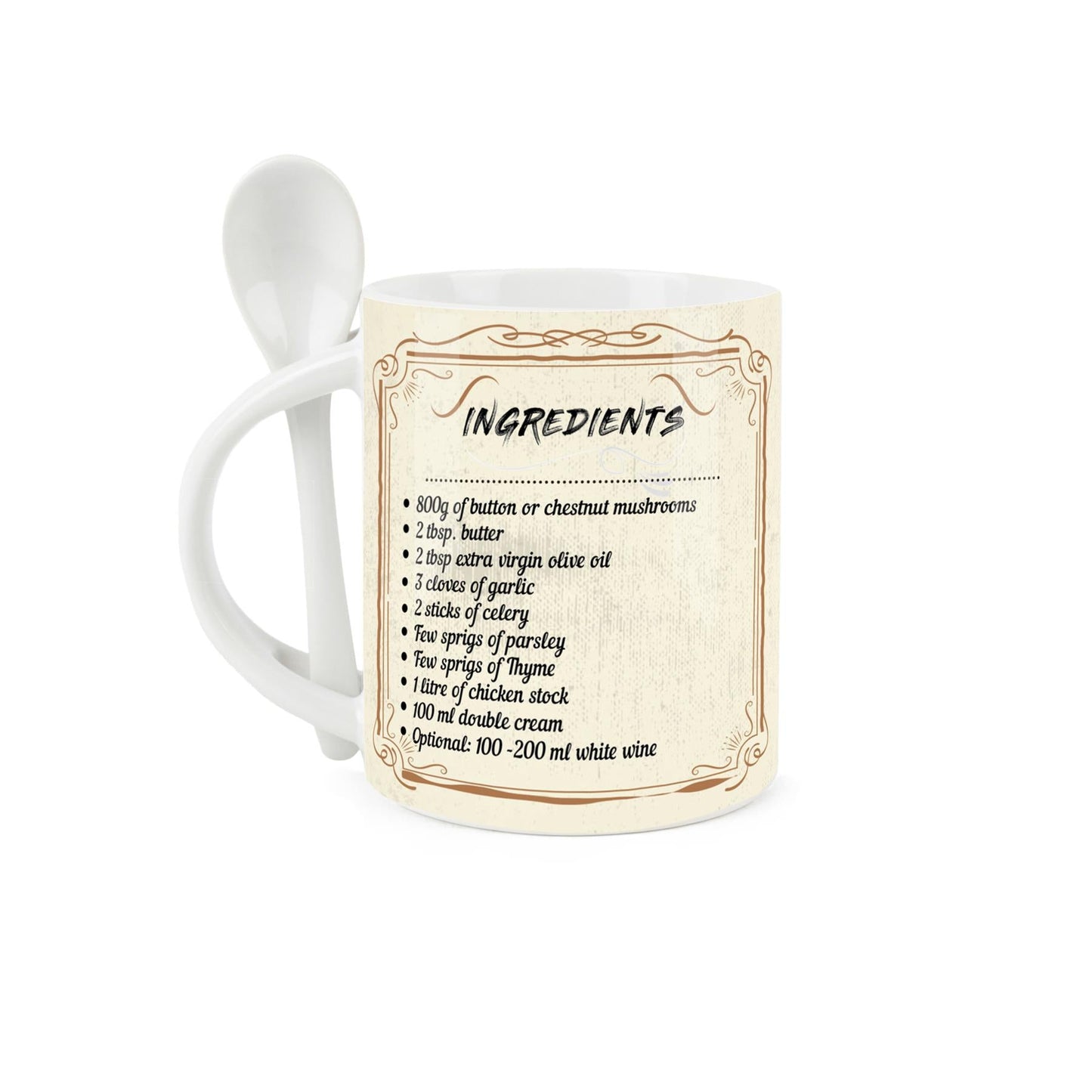 Cream of Mushroom Soup Mug & Spoon Set