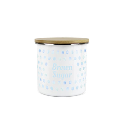 Purely Home Kitchen Polka Dot Aqua Food Storage Canister - Brown Sugar