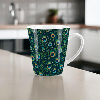 Peacock Feathers Small Latte Mug